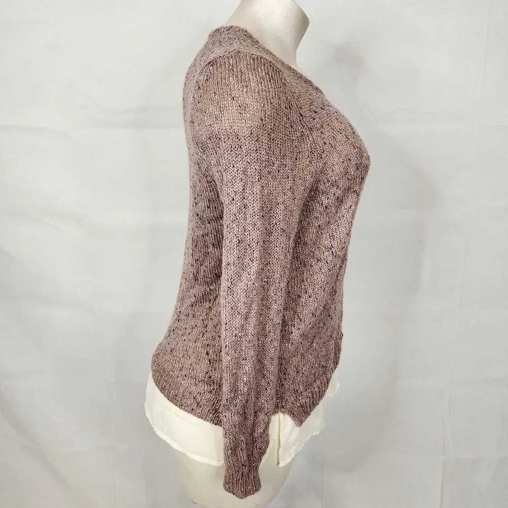 3/$25 Lane Bryant Chunky Knit Mixed Media Sweater Sz 18/20